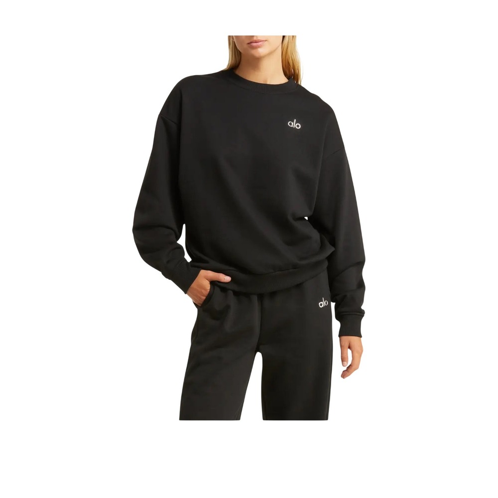 ALO Yoga Black Crewneck Sweatshirt